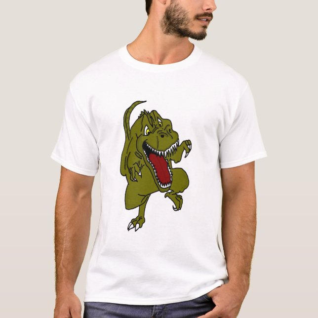 Roliga ilskna Dinosaurmanar T-tröja T Shirt (Framsida)