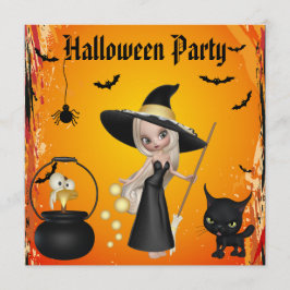 Roliga inbjudan för häxabrygdhalloween fest