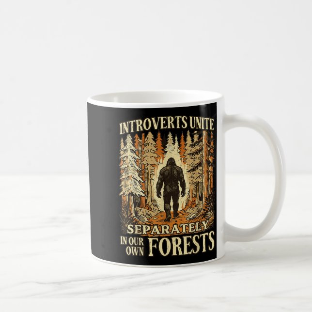 Roliga Introverta Samlas i Våra Skogar Bigfoot Kaffemugg (Höger)