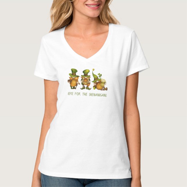 Roliga irländska tomtar bus St. Patricks dag T Shirt (Framsida)