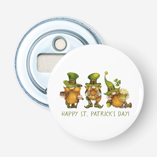 Roliga irländska tomtar Glad St. Patricks dag Flasköppnare (Framsidan)