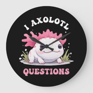 Roliga jag Axolotl Frågor Söta Axolotls Kawaii Stor Klocka