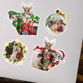 Roliga julfirande familjefoto 3D-dekaler Klistermärken
