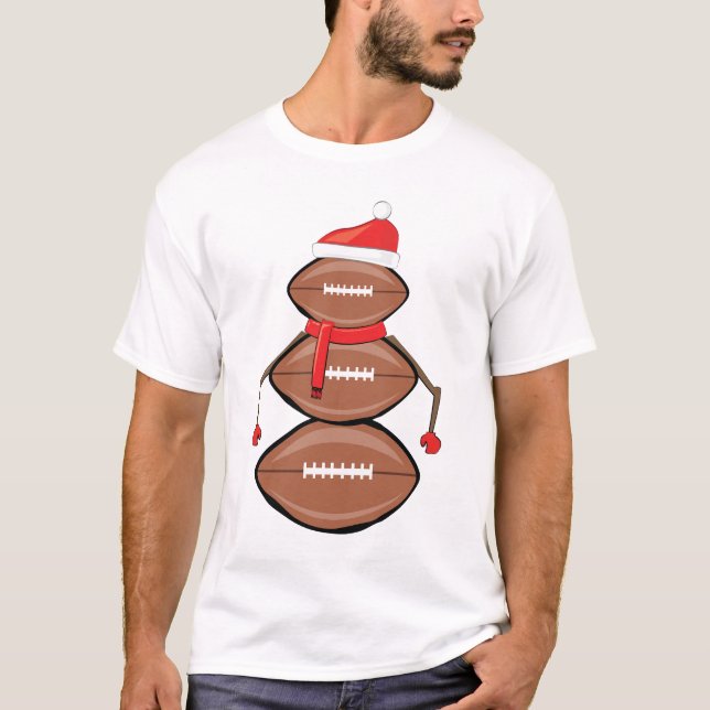 Roliga julfotbollar snöman t shirt (Framsida)