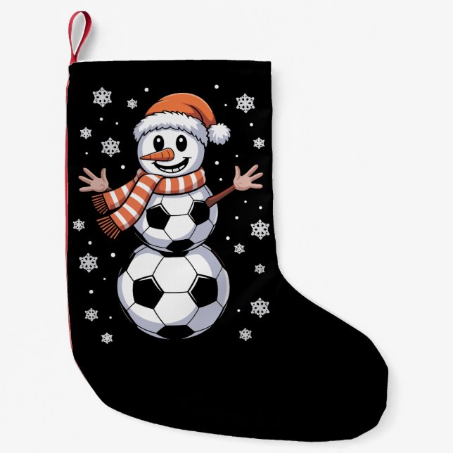 Roliga julfotbollar träd som snöman  liten julstrumpa (Framsidan)