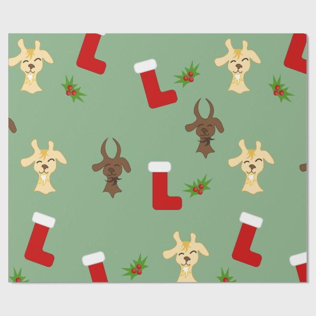 Roliga julgetter med strumpor och mistel under jul presentpapper (Platt)