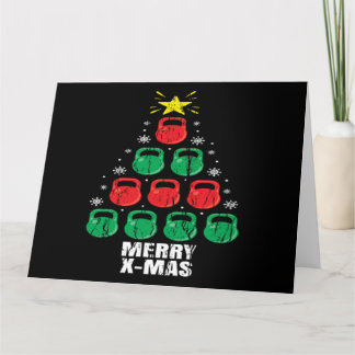 Roliga julhantelträdet för julfirande kort