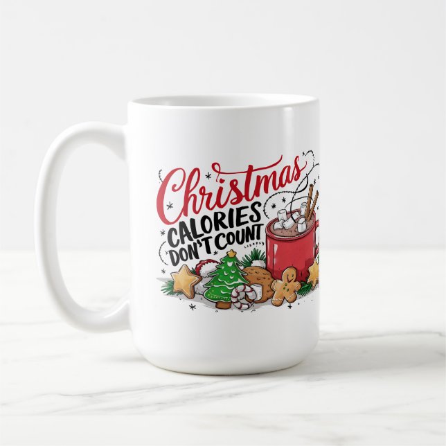 Roliga julkalorier räknas inte  kaffemugg (Vänster)