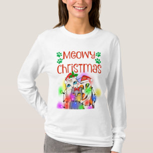 Roliga julkattälskare knuffar av skjortan t shirt