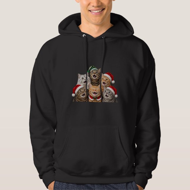 Roliga julkatten juldesign hoodie (Framsida)
