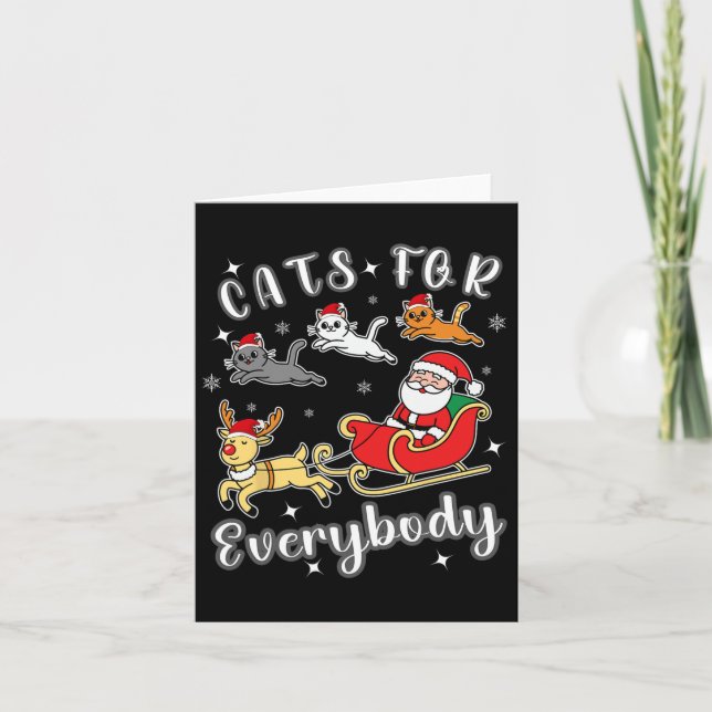 Roliga julkläder med tomte för kattälskare  kort (Framsida)