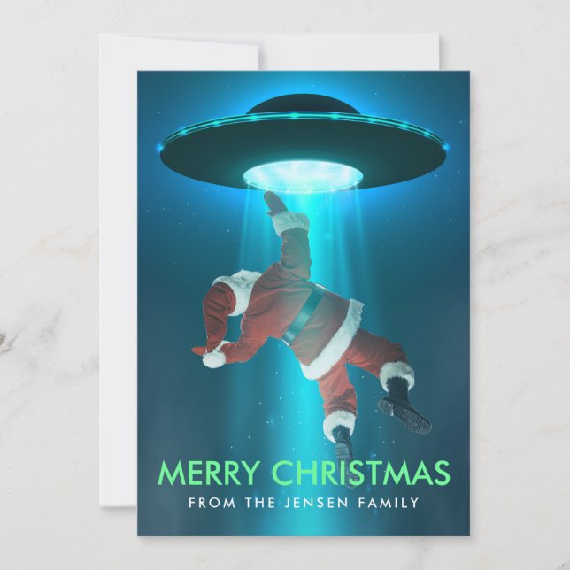 Roliga julkort | Höjdkort | Santa UFO (Framsida)