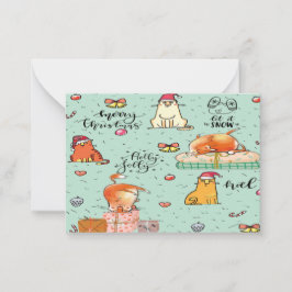 Roliga julkort med katt anteckningskort