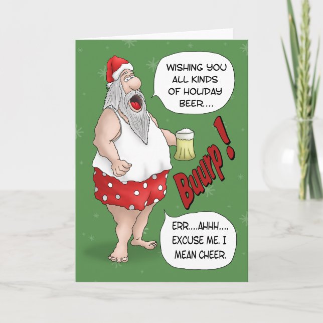 Roliga julkort: Santa kopplade av Helgkort (Framsida)