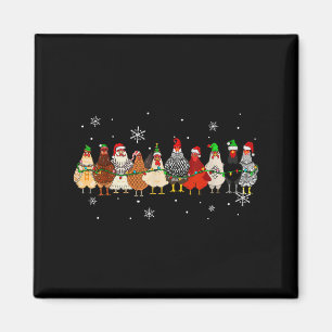 Roliga julkycklingar Xmas kyckling gårdsdjur Magnet