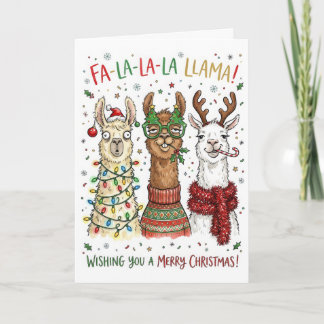 Roliga julllamor – Fa La La Llama Kort