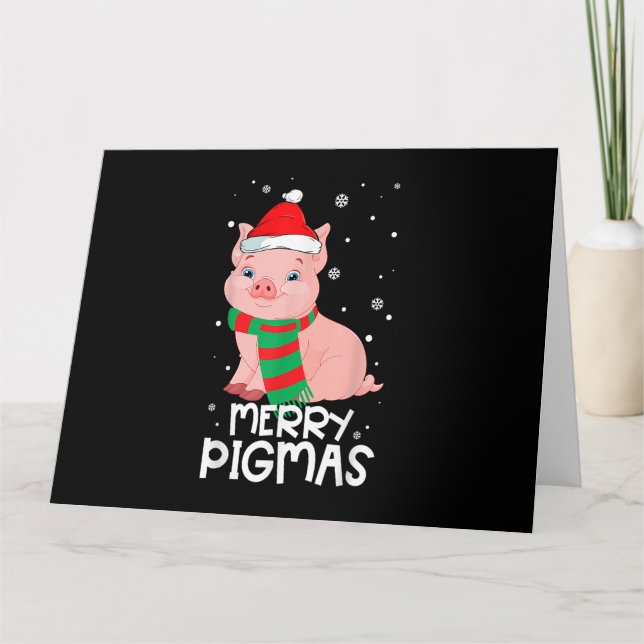 Roliga julpyjamas presenter för jul glad pigmas kort (Framsida)