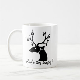 Roliga julrenar ornamenter silhuett kaffemugg