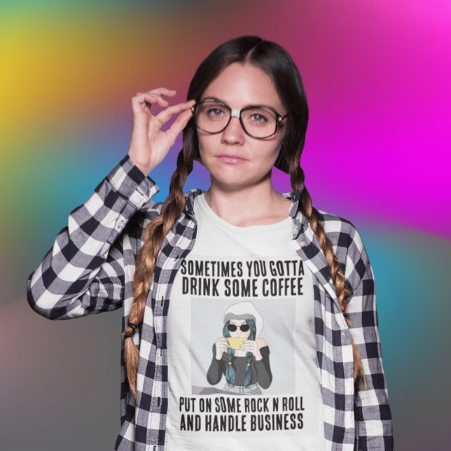 ROLIGA KAFÉ ROCK N ROLL-DAMTRÖJOR T SHIRT (Skapare uppladdad)