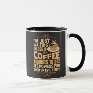 Roliga kaffekrafter för gott eller ont mugg