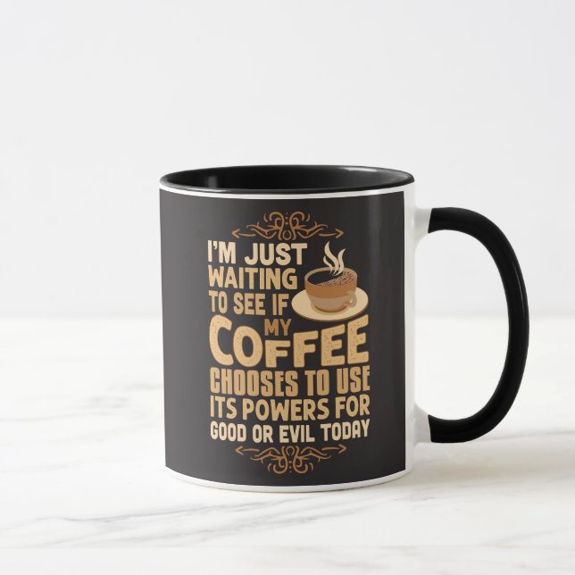 Roliga kaffekrafter för gott eller ont  mugg (Höger)