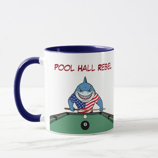 Roliga kaffemuggar för rebellisk poolhaj på poolha (Vänster)