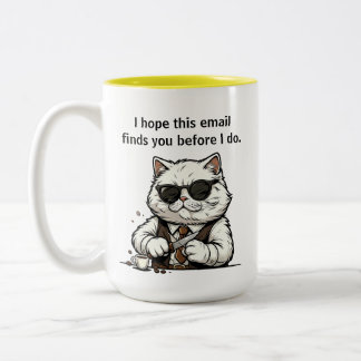Roliga kaffemuggar med typografi för kollegor, Kaf