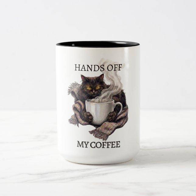 Roliga Kaffemuggen Min Trötta Katt Två-Tonad Mugg (Center)