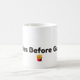 Roliga kaffemuggen 'Pommes före killar' Kaffemugg