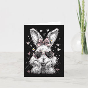 Roliga kaninansiktsglas Bandana Rosa kanin Glad Kort