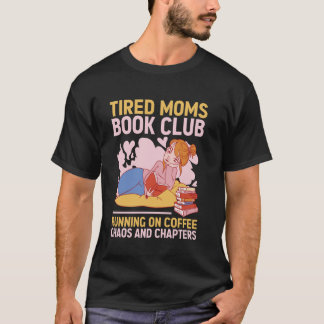 Roliga kapitel om kaos på bokklubbskaffe för trött t shirt