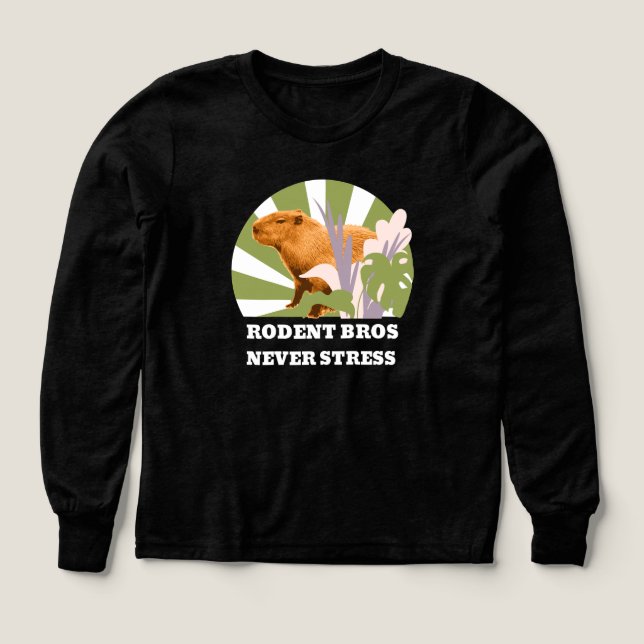 Roliga Kapybaror Gnagarbröder Stressa Aldrig T Shirt (Design framsida)