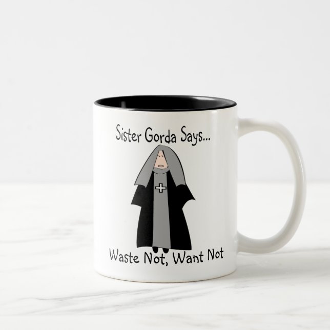 Roliga katolska nunnagåvor, "syster Gorda ", Två-Tonad Mugg (Höger)
