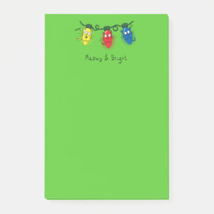 Roliga katt julbelysning Meowy och ljus Post-it Block