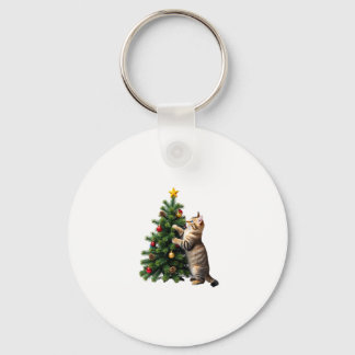 Roliga katt julgran julklappar män kvinnor barn nyckelring