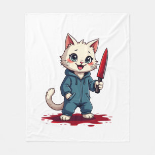Roliga katt-skräckfilmer söta Halloween för katt k Fleecefilt