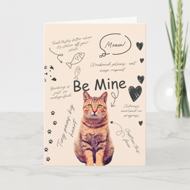 Roliga katt valentinskort kort (Framsida)