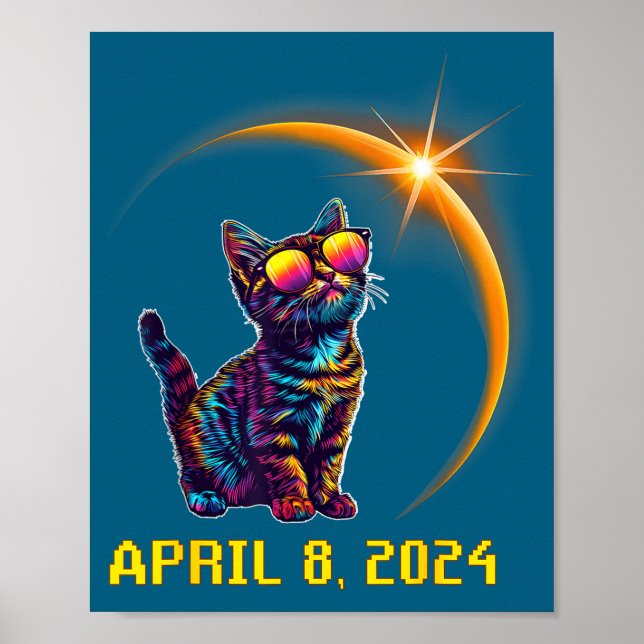 Roliga kattälskare Astronomi Solförmörkelse Poster (Framsidan)