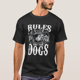 Roliga Kattälskare Regler är gjorda för Hundar Hus T Shirt
