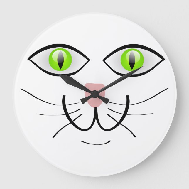 roliga kattansikte stor klocka (Framsida)