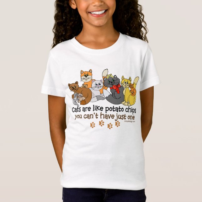 Roliga katter är lika potatischiper tee shirt (Framsida)