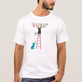 Roliga katter med strumpor Söt kattillustration T Shirt