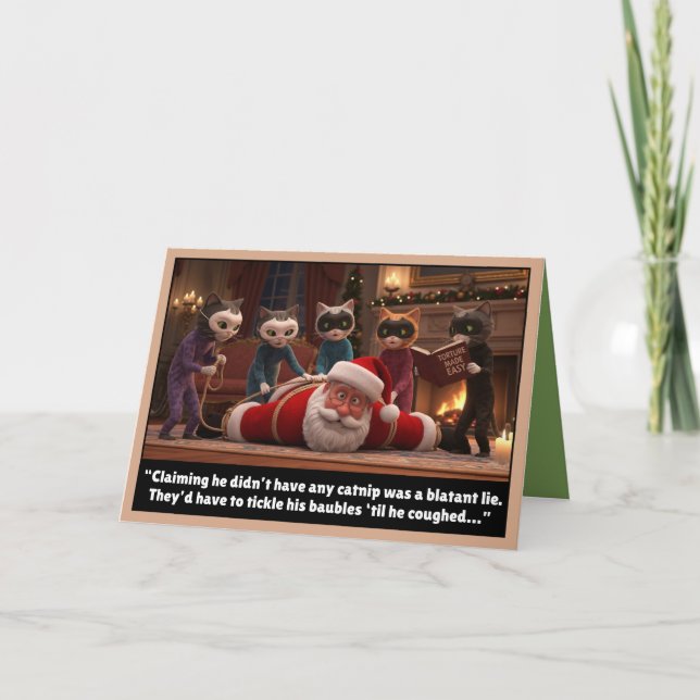 Roliga katter och Tomte Kort (Framsida)
