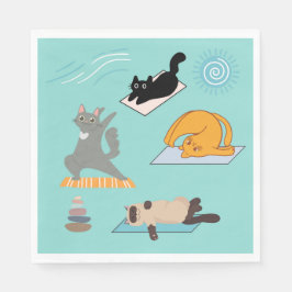 Roliga katter på yoga pappersservett