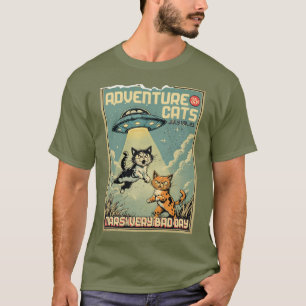 Roliga katter serietidning utomjordingar kidnappni t shirt