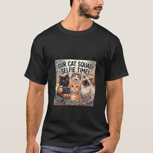 Roliga katter tar en selfie T-shirt (Framsida)
