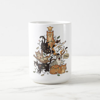 Roliga Katters Julgran Trassliga Ljus Semester Kaffemugg