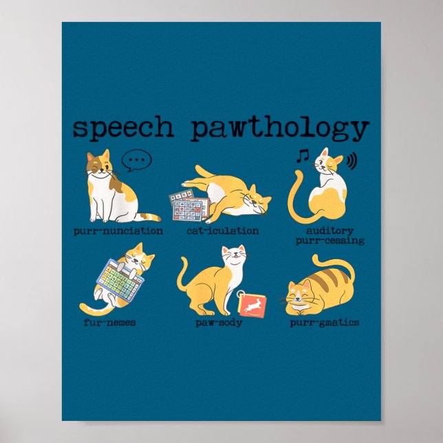 Roliga katters talterapi språkpatolog slp poster (Framsidan)