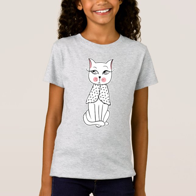 Roliga Kattflickor T Shirt (Framsida)