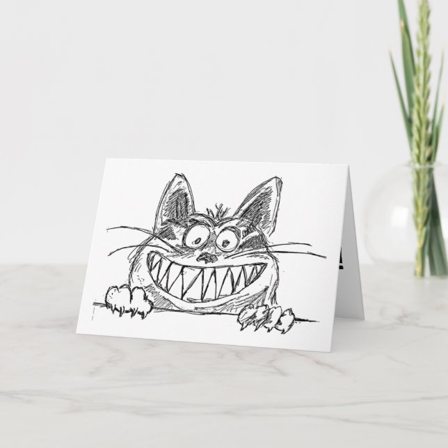 ROLIGA KATTKONST FÖDELSEDAGKORT KORT (Framsida)